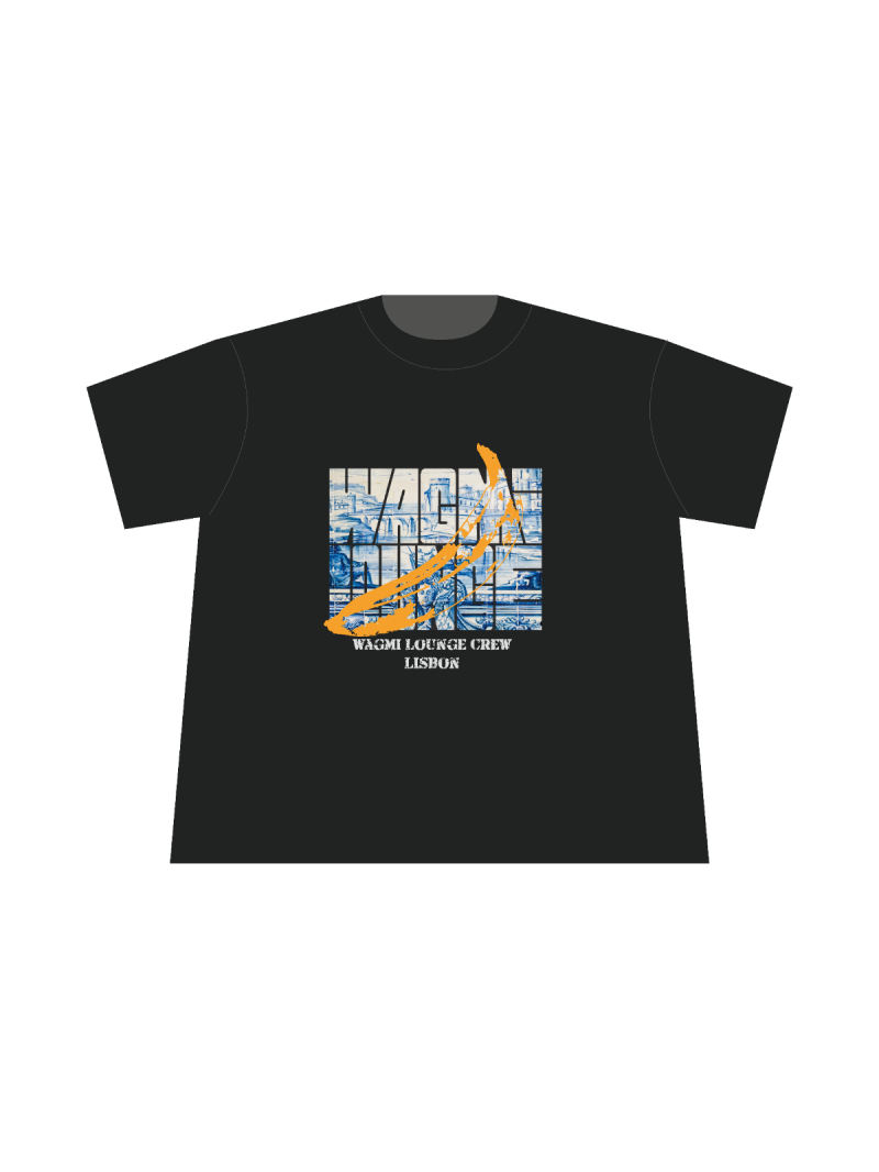 Wagmi Lounge Lisbon Limited Black crew Tee
